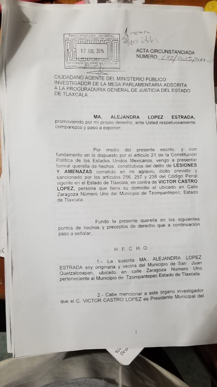 Aspirante a diputado fue demandado por lesiones contra fémina